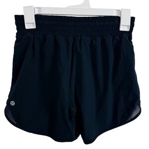 Lululemon Speed Up Shorts‎ Black Mesh Trim Size 2 Tall Athletic Run Yoga
